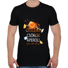 PRINTFASHION Ölelések Csókok Aperol! #goodvibes - Férfi póló - Fekete