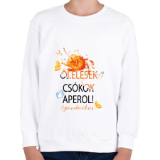 PRINTFASHION Ölelések Csókok Aperol! #goodvibes - Gyerek pulóver - Fehér gyerek pulóver, kardigán