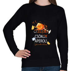 PRINTFASHION Ölelések Csókok Aperol! #goodvibes - Női pulóver - Fekete