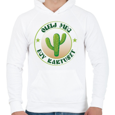 PRINTFASHION Ölelj meg egy kaktuszt - Férfi kapucnis pulóver - Fehér férfi pulóver, kardigán