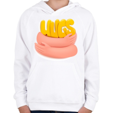 PRINTFASHION Ölelj meg - Gyerek kapucnis pulóver - Fehér gyerek pulóver, kardigán