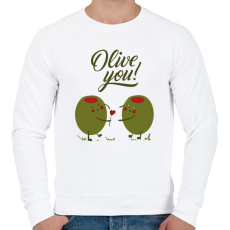 PRINTFASHION Oliva szerelem - Férfi pulóver - Fehér