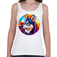 PRINTFASHION Ólomüveg Husky - Női atléta - Fehér