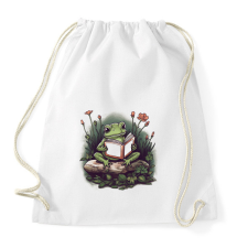PRINTFASHION Olvasó béka - Sportzsák, Tornazsák - Fehér tornazsák