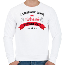 PRINTFASHION Olyan mint a nő - Férfi pulóver - Fehér