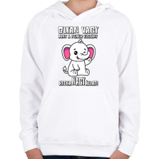 PRINTFASHION Olyan vagy mint a fehér elefánt - Gyerek kapucnis pulóver - Fehér gyerek pulóver, kardigán