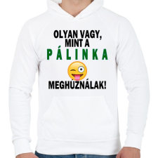 PRINTFASHION Olyan vagy, mint a pálinka! - Férfi kapucnis pulóver - Fehér férfi pulóver, kardigán