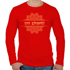PRINTFASHION Om Shanti - Férfi hosszú ujjú póló - Piros