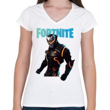 PRINTFASHION OMega Fortnite - Női V-nyakú póló - Fehér női póló