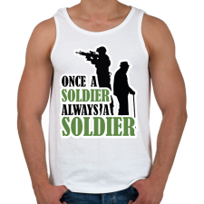 PRINTFASHION Once a soldier - Férfi atléta - Fehér atléta, trikó