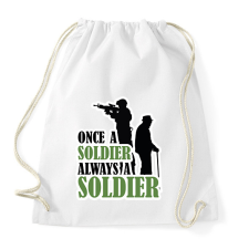PRINTFASHION Once a soldier - Sportzsák, Tornazsák - Fehér tornazsák
