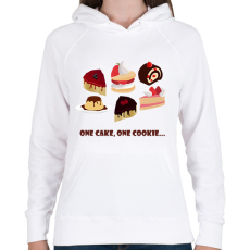 PRINTFASHION One cake - Női kapucnis pulóver - Fehér