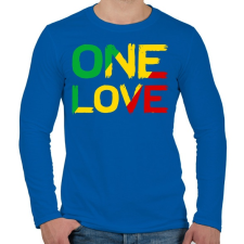 PRINTFASHION One Love - Férfi hosszú ujjú póló - Királykék férfi póló