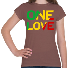 PRINTFASHION One Love - Női póló - Mogyoróbarna