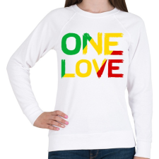 PRINTFASHION One Love - Női pulóver - Fehér női pulóver, kardigán