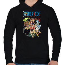 PRINTFASHION One piece csapat - Férfi kapucnis pulóver - Fekete