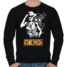 PRINTFASHION One Piece Luffy - Férfi pulóver - Fekete férfi pulóver, kardigán