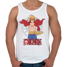 PRINTFASHION One Piece - Monkey D. Luffy - Férfi atléta - Fehér atléta, trikó