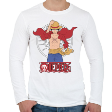 PRINTFASHION One Piece - Monkey D. Luffy - Férfi hosszú ujjú póló - Fehér
