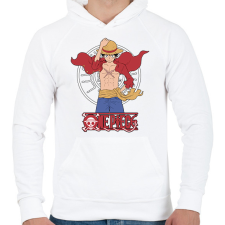 PRINTFASHION One Piece - Monkey D. Luffy - Férfi kapucnis pulóver - Fehér férfi pulóver, kardigán