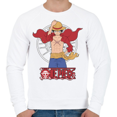 PRINTFASHION One Piece - Monkey D. Luffy - Férfi pulóver - Fehér