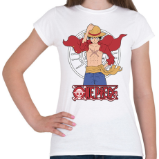 PRINTFASHION One Piece - Monkey D. Luffy - Női póló - Fehér
