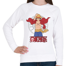 PRINTFASHION One Piece - Monkey D. Luffy - Női pulóver - Fehér női pulóver, kardigán