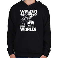 PRINTFASHION One Piece - New World - Gyerek kapucnis pulóver - Fekete