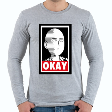 PRINTFASHION One Punch Man - Férfi hosszú ujjú póló - Sport szürke