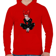PRINTFASHION One Punch Man - Férfi kapucnis pulóver - Piros férfi pulóver, kardigán