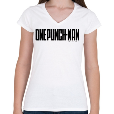 PRINTFASHION One Punch Man logo - Női V-nyakú póló - Fehér