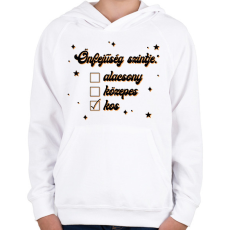 PRINTFASHION Önfejűség szintje - Gyerek kapucnis pulóver - Fehér