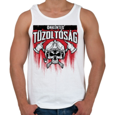 PRINTFASHION Önkéntes Tűzoltóság - Férfi atléta - Fehér atléta, trikó