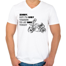 PRINTFASHION only my bike - Férfi V-nyakú póló - Fehér