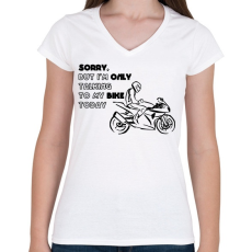 PRINTFASHION only my bike - Női V-nyakú póló - Fehér