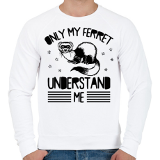 PRINTFASHION Only my ferret - Férfi pulóver - Fehér