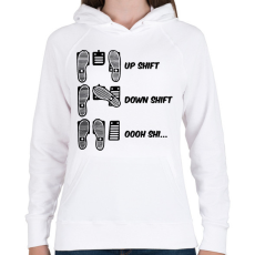 PRINTFASHION Oooh shi... - Drift - Női kapucnis pulóver - Fehér