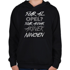 PRINTFASHION Opel - Gyerek kapucnis pulóver - Fekete