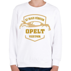 PRINTFASHION Opel sofőr - Gyerek pulóver - Fehér