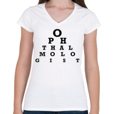 PRINTFASHION Ophthalmologist - szemész - Női V-nyakú póló - Fehér női póló