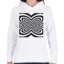 PRINTFASHION Optikai csalódás - Női kapucnis pulóver - Fehér női pulóver, kardigán