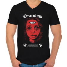PRINTFASHION Oraculum - Okkult Design - Férfi V-nyakú póló - Fekete férfi póló