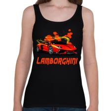PRINTFASHION orange Lamborghini - Női atléta - Fekete női trikó