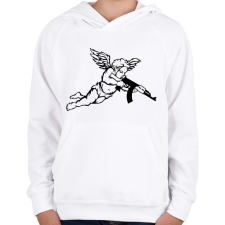 PRINTFASHION Őrangyal - Gyerek kapucnis pulóver - Fehér gyerek pulóver, kardigán