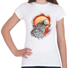 PRINTFASHION Ordító farkas - Női póló - Fehér