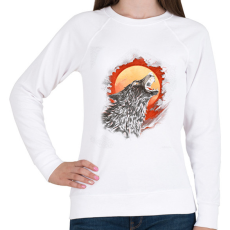 PRINTFASHION Ordító farkas - Női pulóver - Fehér