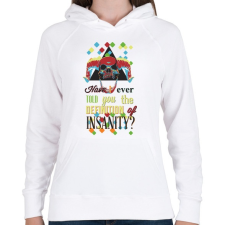 PRINTFASHION Ördög fej - Női kapucnis pulóver - Fehér női pulóver, kardigán