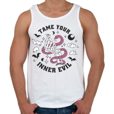 PRINTFASHION Ördög legbelül, szelídítsd meg - Férfi atléta - Fehér atléta, trikó