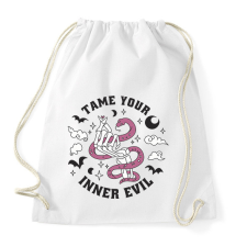 PRINTFASHION Ördög legbelül, szelídítsd meg - Sportzsák, Tornazsák - Fehér tornazsák