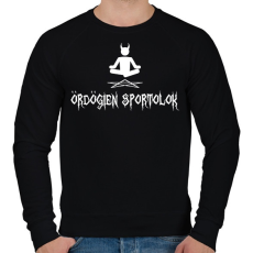 PRINTFASHION Ördögi Jóga (fehér)  - Férfi pulóver - Fekete